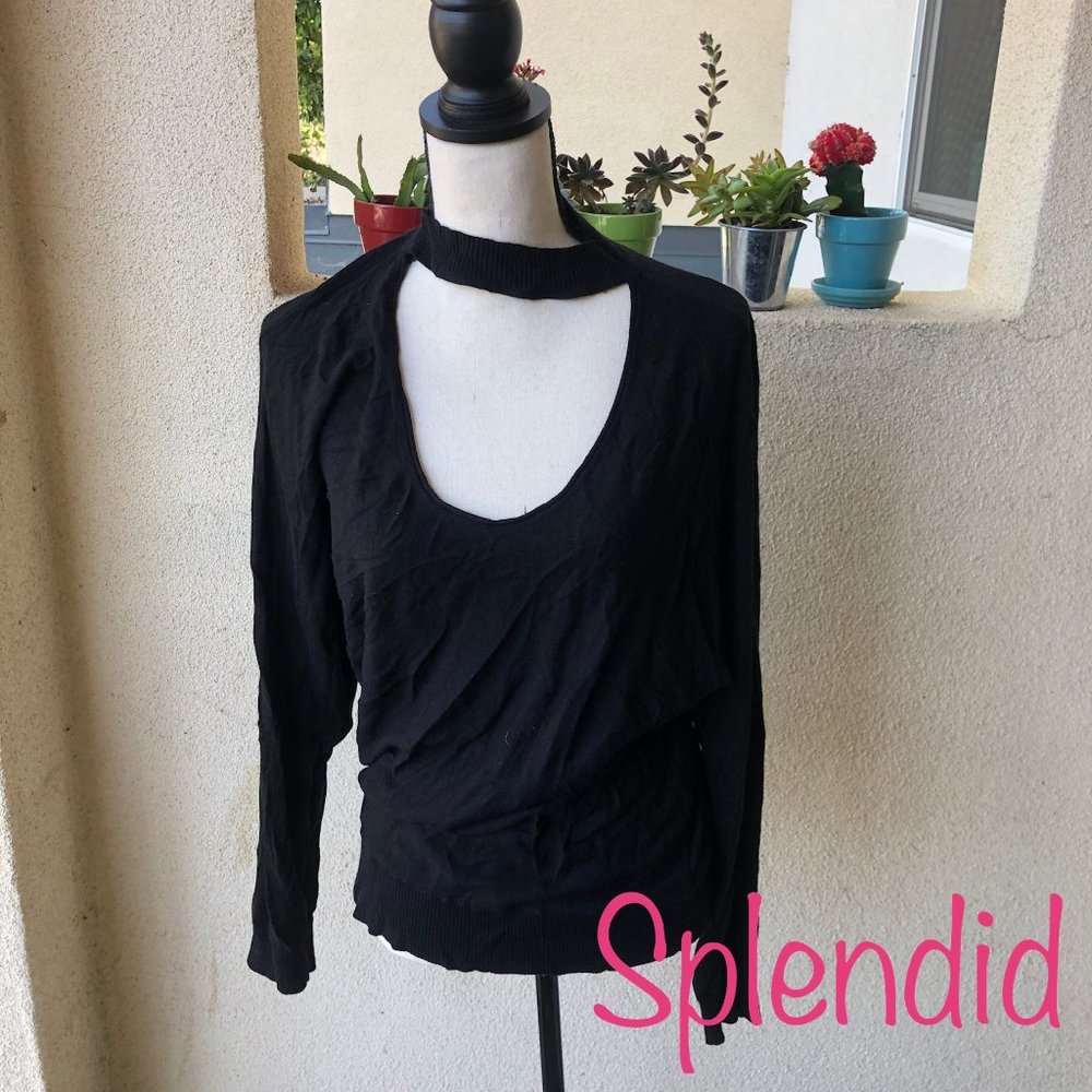 Black SPLENDID XL Sweater - multiple ways to wear